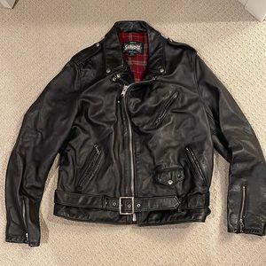 SCHOTT NYC Lightweight Fitted Cowhide Motorcycle Jacket